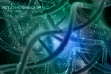 3d render of dna structure, abstract background