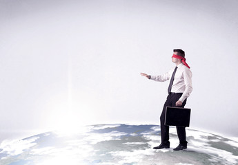 Fototapeta premium Blindfolded businessman