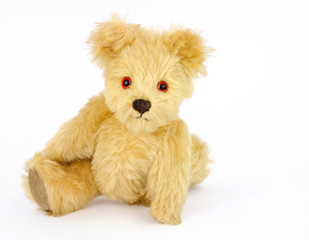 Old scruffy cute teddy bear soft toy