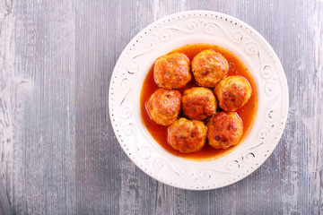 Turkey meatballs with sauce