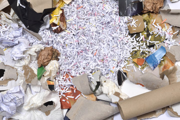 inside of a paper recycling container