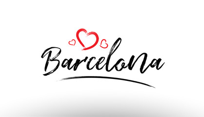 barcelona europe european city name love heart tourism logo icon design - obrazy, fototapety, plakaty