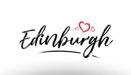 edinburgh europe european city name love heart tourism logo icon design