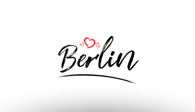 berlin europe european city name love heart tourism logo icon design