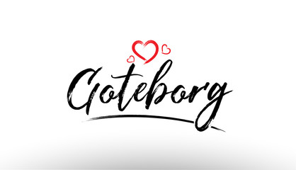 goteborg europe european city name love heart tourism logo icon design