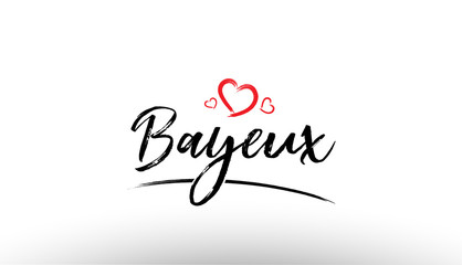 bayeux europe european city name love heart tourism logo icon design