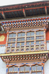 Traditional Bhutanese temple architecture in Bhutan, South Asia.