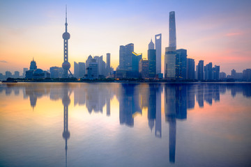 Fototapeta na wymiar Shanghai skyline in the morning, Shanghai China