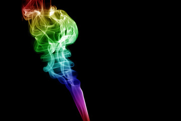 Obraz premium Abstract rainbow color Smoke on dark background