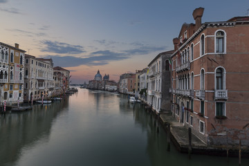 Sunrise photograph from Academia Bridge on the Grand Canal in Venice