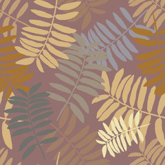 Fototapeta na wymiar Tropical seamless pattern with exotic palm leaves. Hawaiian style. Vector illustration.