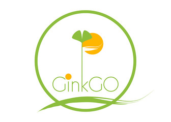 ginkgo leav circle, eco project logo