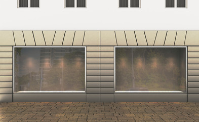 Shop in the old house. 3d rendering