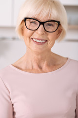 Portrait of a joyful nice senior woman