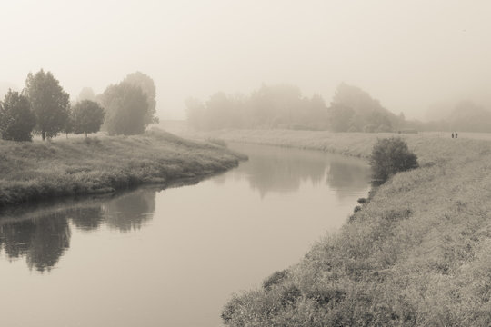 River in fog