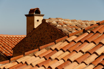 Three points where two lines meet.