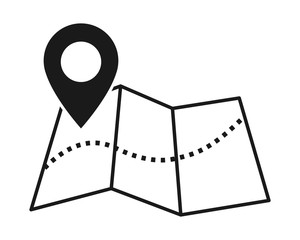 Pin on the map icon, flat design