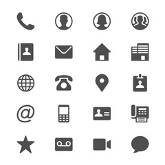Contact glyph icons