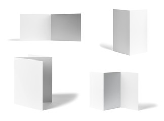 folded leaflet white blank paper template book desktop calendar