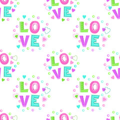 Cute girlish seamless pattern