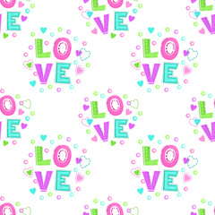 Fototapeta na wymiar Cute girlish seamless pattern