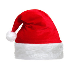 Santa Claus red hat isolated on white