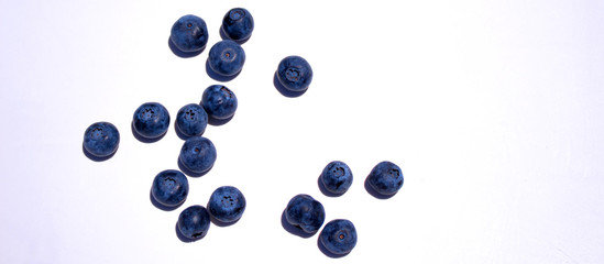 Blueberry. Close-up view of fresh Blueberries isolated on white background.