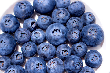 Blueberry. Close-up view of fresh Blueberries isolated on white background.