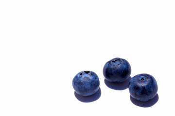 Blueberry. Close-up view of fresh Blueberries isolated on white background.