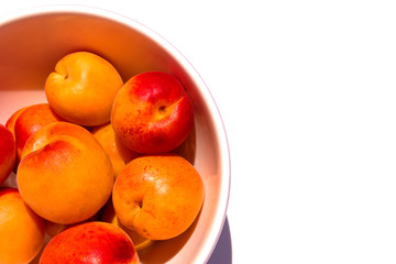 Naklejka na ściany i meble Apricot. Ripe apricots fruit isolated on a white.