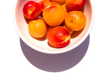 Apricot. Ripe apricots fruit isolated on a white.
