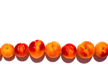 Apricot. Ripe apricots fruit isolated on a white.