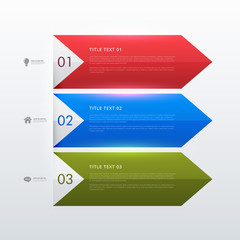 three steps business infographic banners design