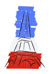 Obraz na płótnie Canvas Tour Eiffel tricolore