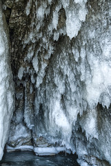 ice icicles in the cave