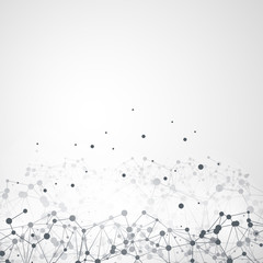 Fototapeta premium Black and White Modern Minimal Style Cloud Computing, Networks Structure, Telecommunications Concept Design, Network Connections, Transparent Geometric Wireframe - Vector Illustration