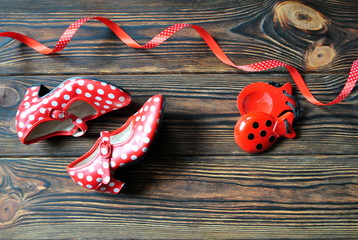 Czerwone buty do tańca flamenco - obrazy, fototapety, plakaty