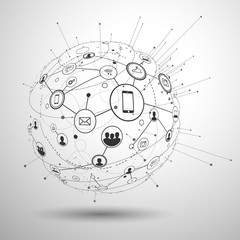Obraz premium Global network connection illustration