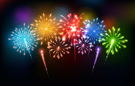 Colorful fireworks - Happy New Year