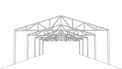 Architecture 3D building construction.  Vector framework.