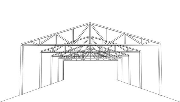 Architecture 3D building construction.  Vector framework.