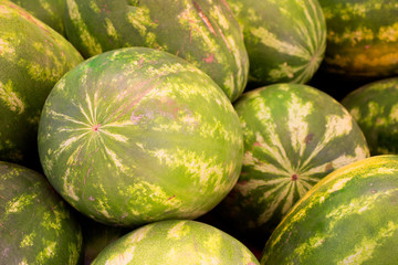 Watermelon. Ripe summer fruit. Sweet, fresh organic plant.