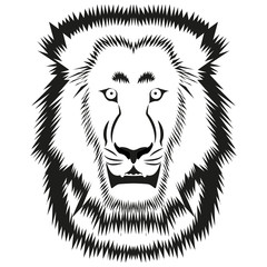 Vector image of lion head for retro logos, emblems, badges, labels template vintage design element. Isolated on white background