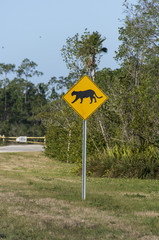Straßenschild, Florida Puma, Florida Panther, Puma Concolor Coryi, Florida, USA