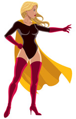 Superheroine Power / Illustration of superheroine using her superpower and directing it with her hand.  
