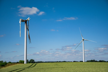 Abgebrande Windmühle 