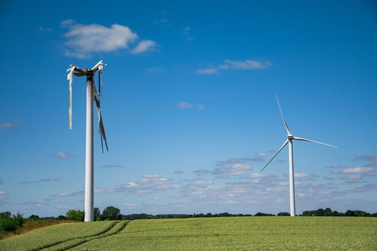 Abgebrande Windm&uuml;hle 