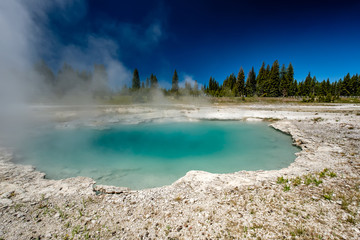 Hot thermal spring in Yellowstone