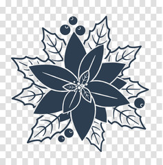 silhouette  Christmas poinsettia