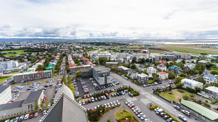 aerial view of Eiriksgata street in Reykjavi